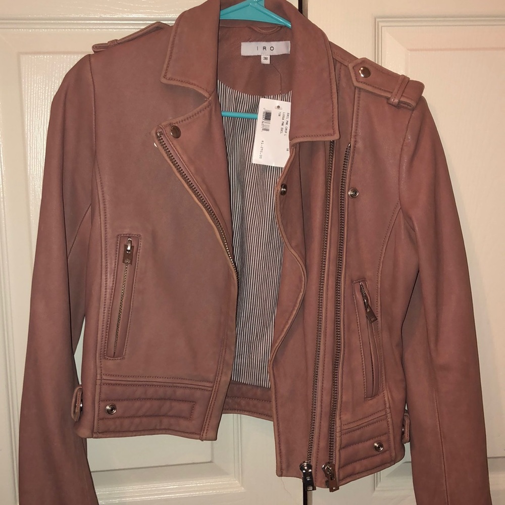 Pink IRO NEVER WORE BEFORE Leather Jacket